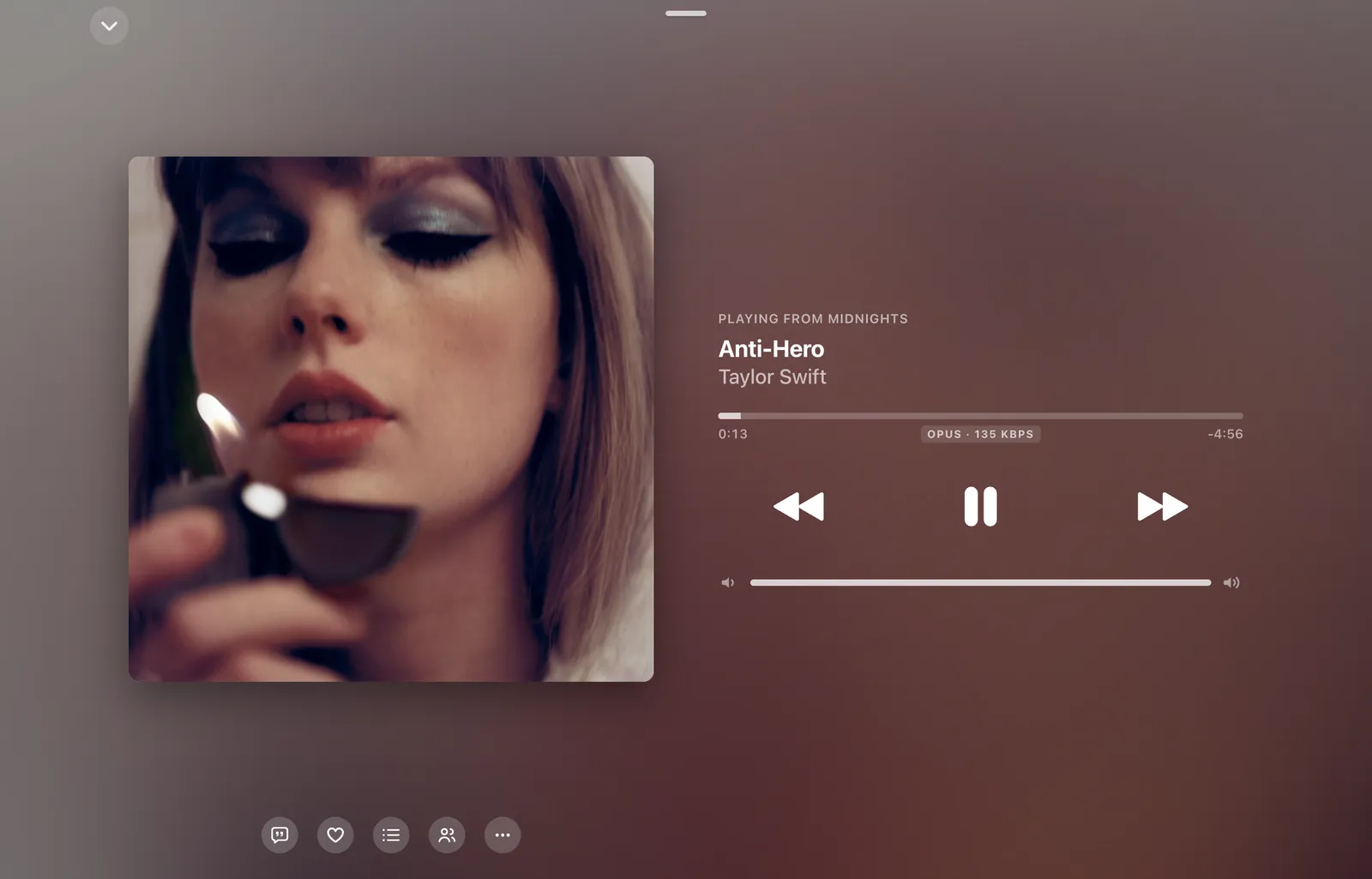Aurora Music's Now Playing screen with album artwork and playback controls